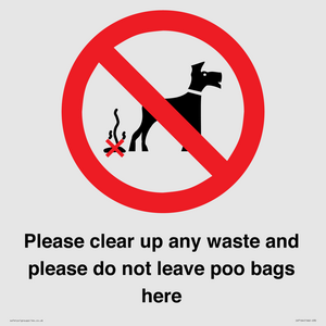 Please clear up any waste and please do not leave poo bags here